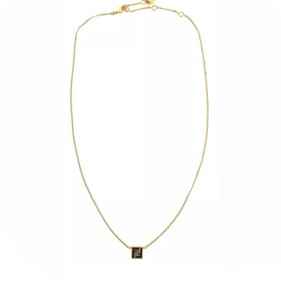 20” FENDI Forever FF Pendant Gold-Toned Necklace - Picture 2 of 5